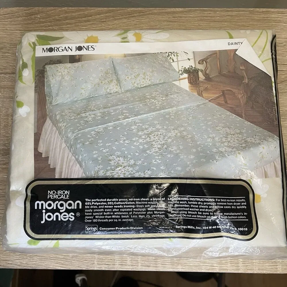 Morgan Jones Queen Flat Sheet DAINTY DAISIES Sheets No Iron Percale New Sealed